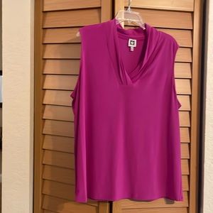 Anne Klein sleeveless pink blouse 2x